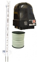 Shrike Electric Fence Narrow Tape Kit - everything you need to get you started - solar option available